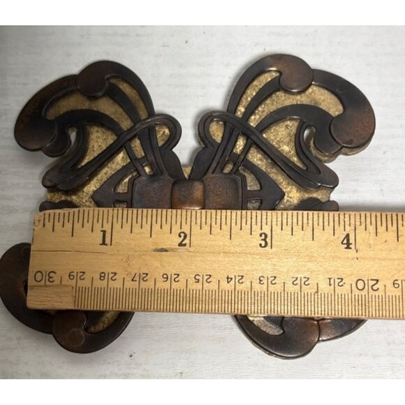 Yves St Laurent Belt Buckle Butterfly Ornate Details Art Nouveau 1970's Lg Unise - Picture 14 of 16